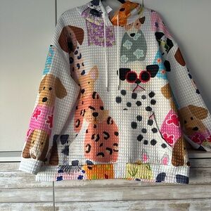 Playful Animal Print Women's Hoodie - Multicolor